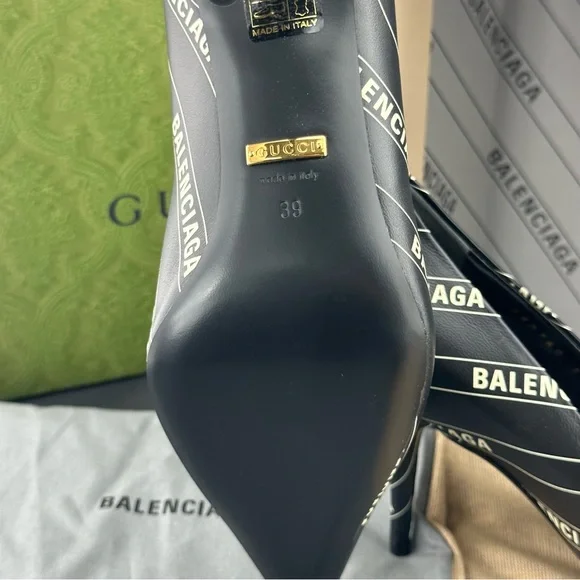 RARE! Sale! Gucci x Balenciaga Leather Heels NEW IN BOX WITH SHOE BAGS - Picture 5 of 12